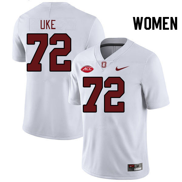 Women #72 Austin Uke Stanford Cardinal 2024 ACC Conference College Football Jerseys Stitched-White